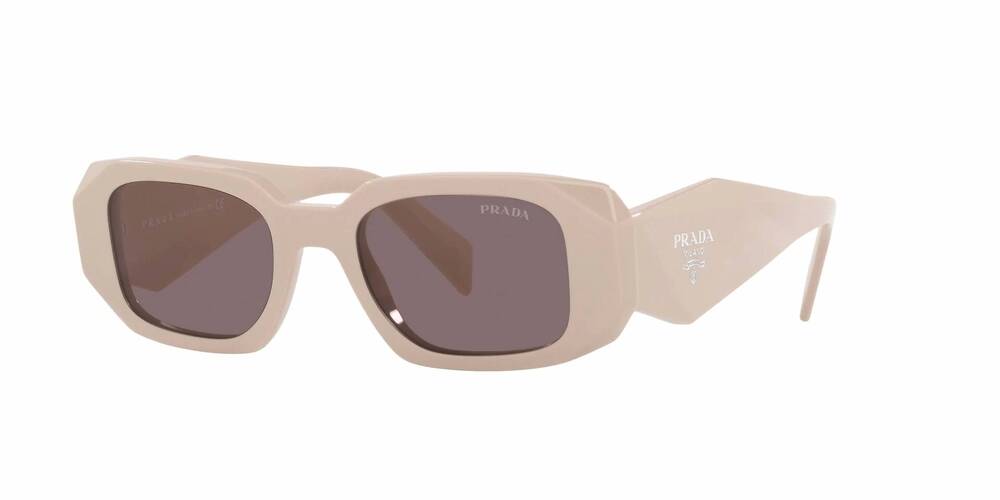 NEW PRADA women's symbole 17ws square sunglasses in powder - purple brown